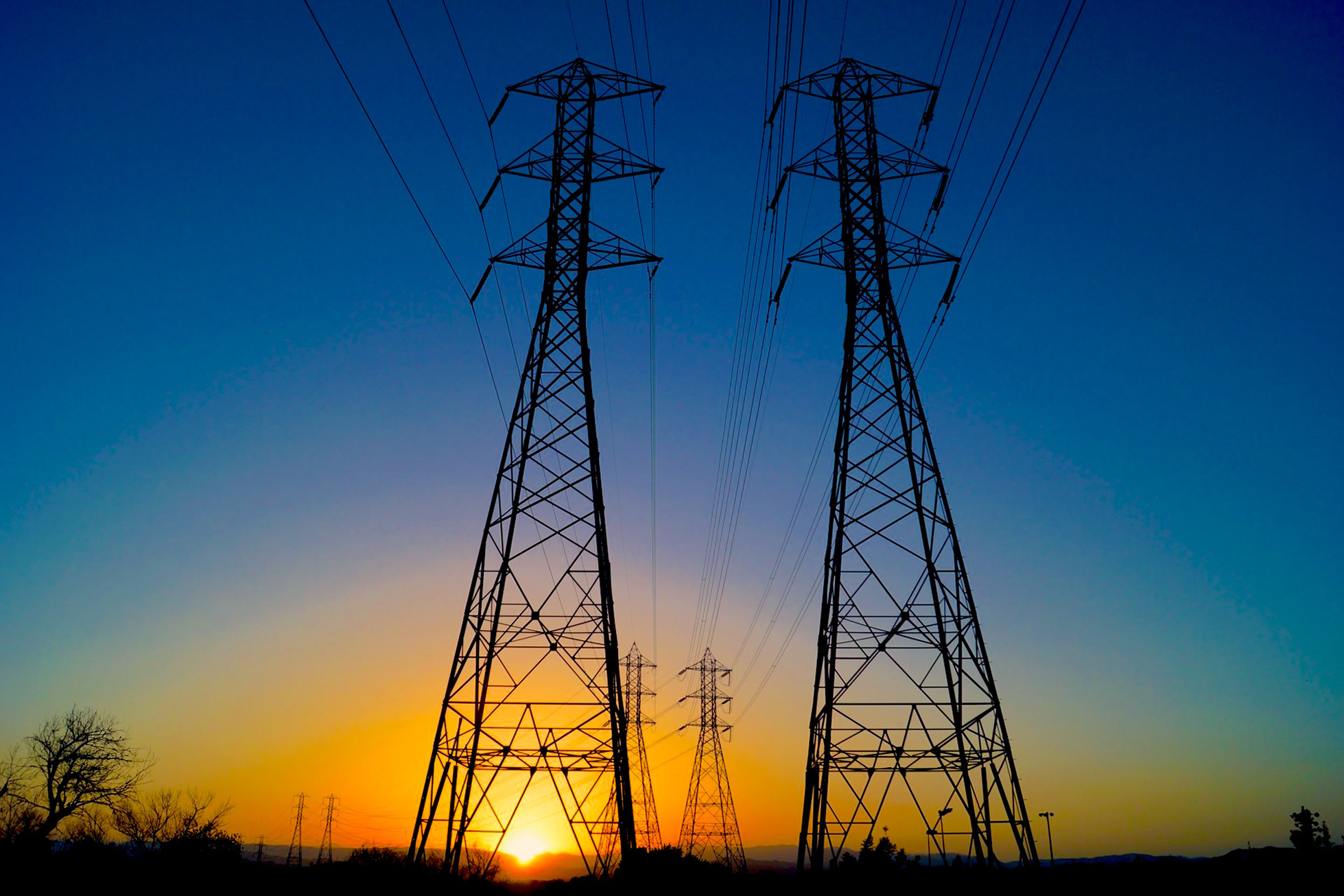 Transmission Line at Sunset